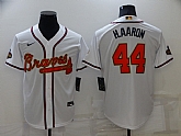 Braves 44 Hank Aaron White 2022 Gold Program Nike Cool Base Jersey,baseball caps,new era cap wholesale,wholesale hats